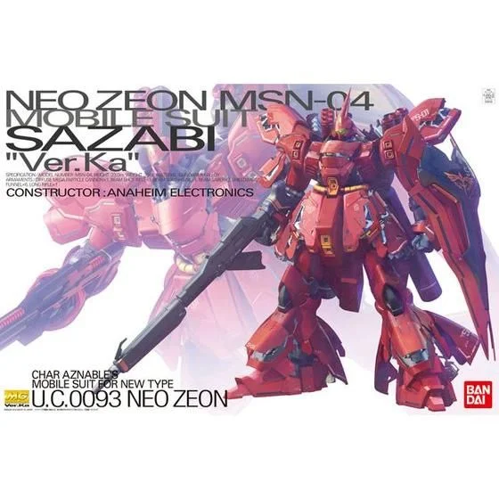 Bandai Hobby MG 1/100 Sazabi Ver. Ka (Char's Counterattack) Plastic Model Kit Box