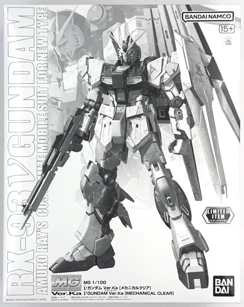 Bandai MG 1/100 Nu Gundam Ver.Ka [Mechanical Clear] ν Gundam (Char's Counterattack) Plastic Model Kit Box