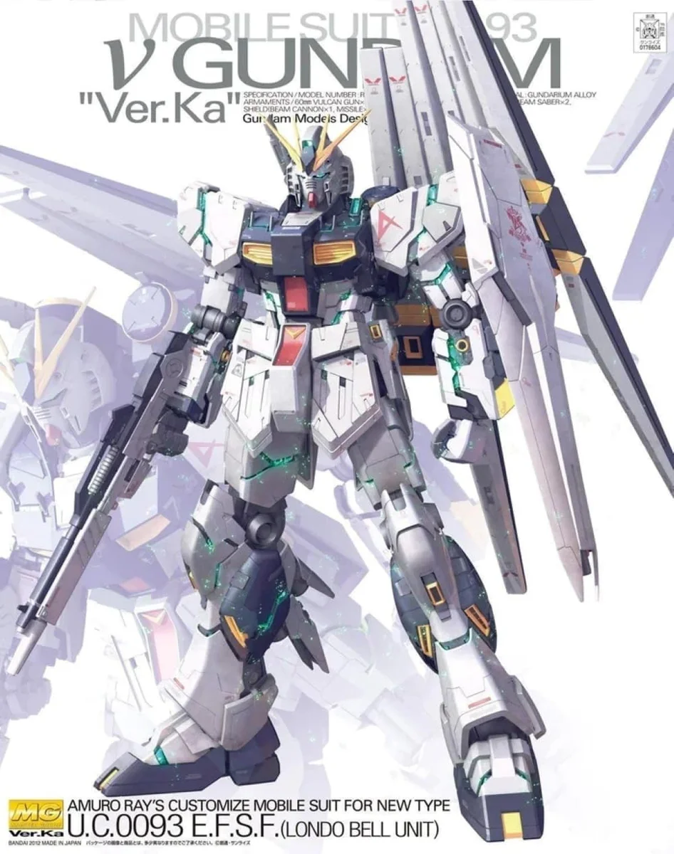 Bandai Hobby MG 1/100 Nu Gundam Version Ka "Char's Counterattack" Plastic Model Kit Box
