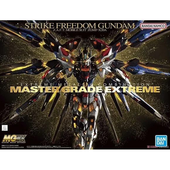 Bandai Spirits Hobby MGEX 1/100 Strike Freedom Gundam (Gundam SEED Destiny) Plastic Model Kit Box Art