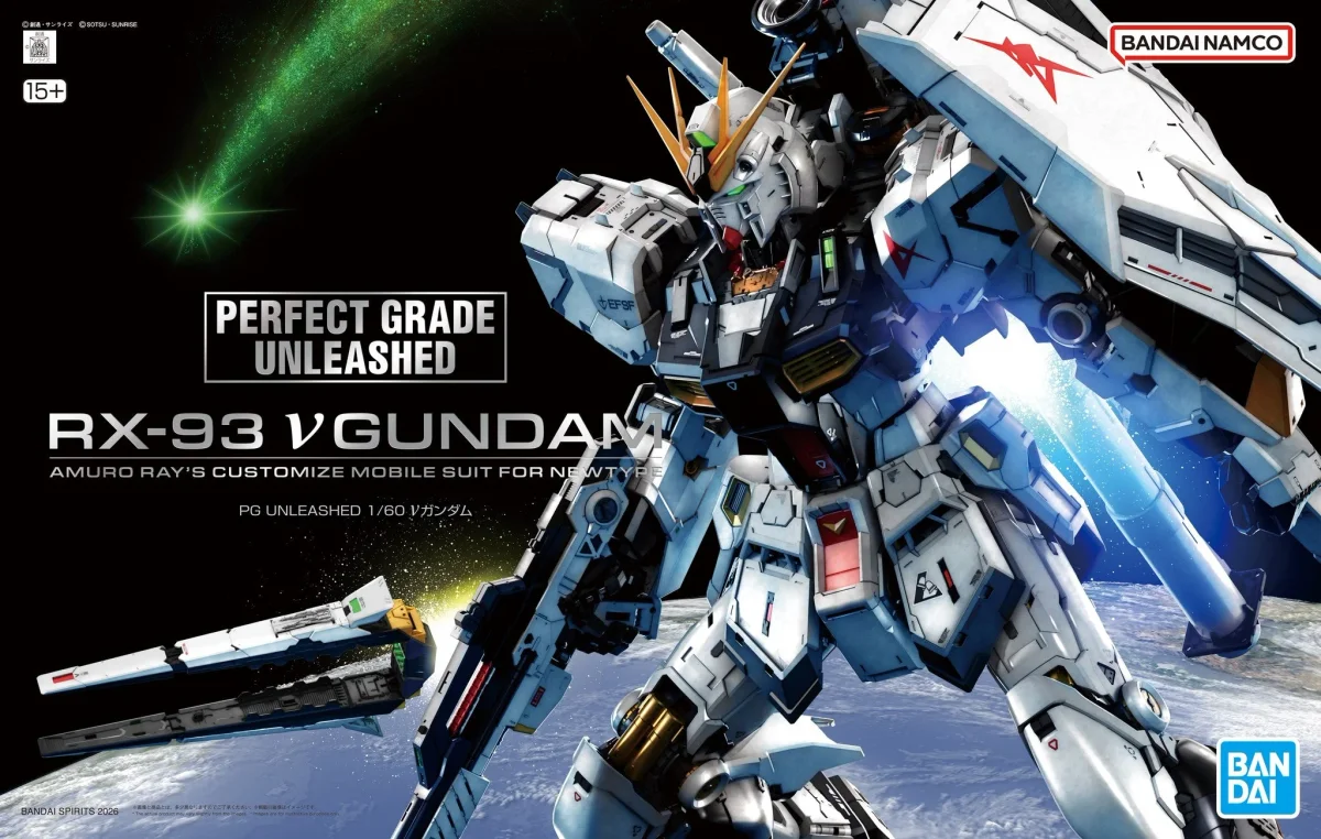 Bandai Hobby PG 1/60 Unleashed RX-93 Nu Gundam (Char's Counterattack) Plastic Model Kit Box